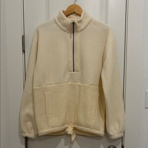 Splendid Cream Half-Zip Sweater